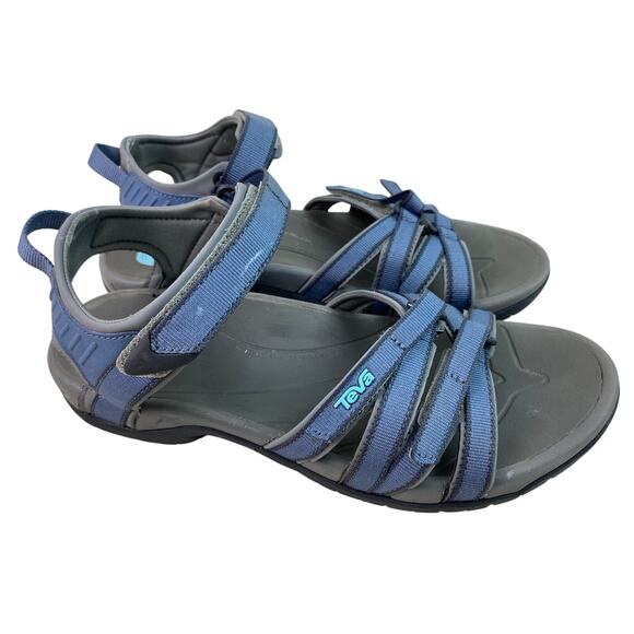 Teva 4266 Tirra Women's 10 Gray Blue Strappy Slingback Sport Sandals - Picture 1 of 10